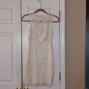 Guess lace cut out ivory summer beach wedding  party Silvana Lace Bodycon Mini